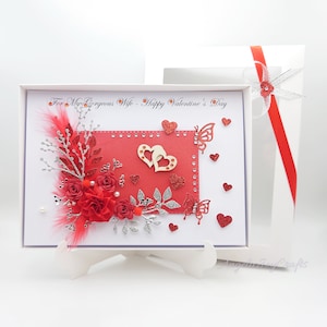 Personalisierte Luxus handgemachte Valentinsgrüße / Geburtstag / Muttertagskarte mit GESCHENKBOX
