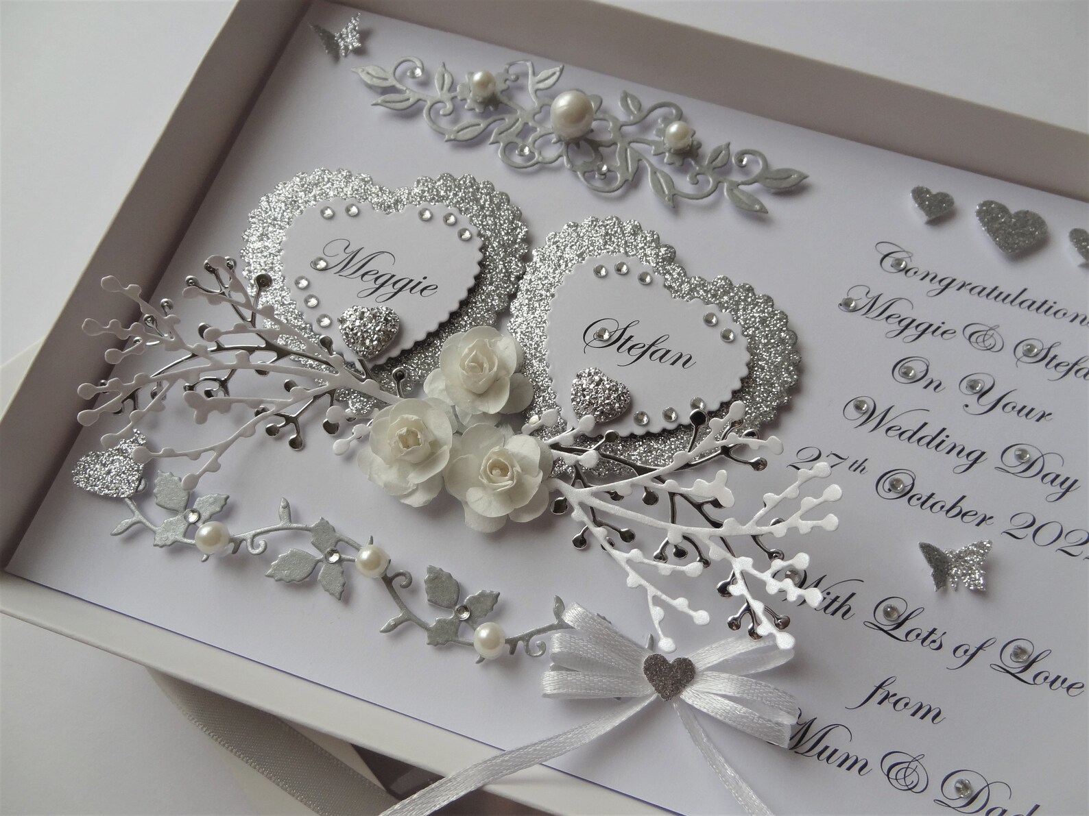 Handmade Personalised 3D Wedding Card / Anniversary / | Etsy UK