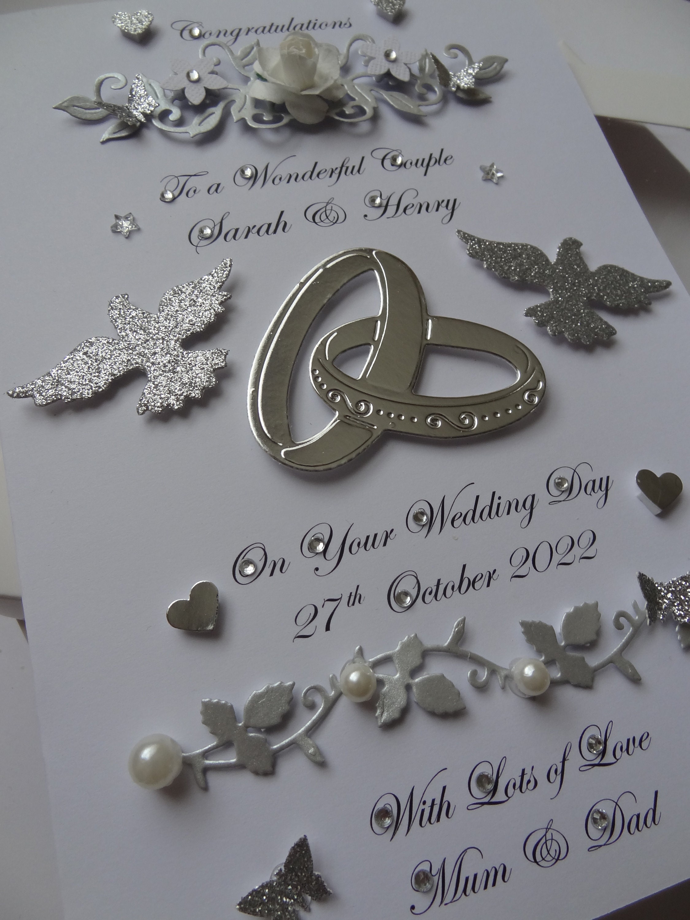 Handmade Personalised 3D Wedding Card / Anniversary / Engagement Card ...