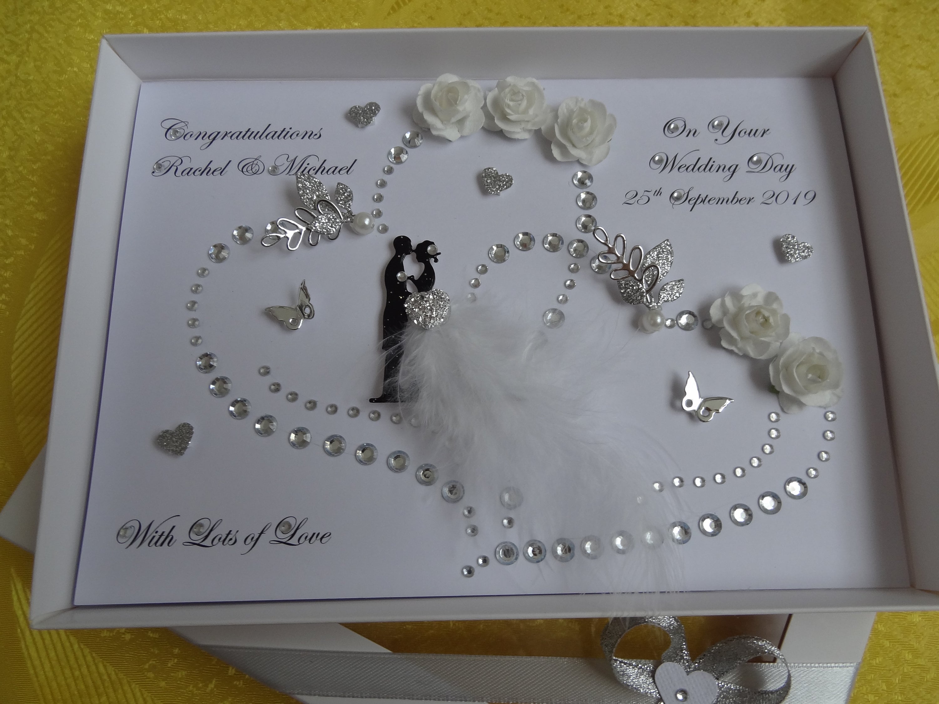 Handmade Personalised 3D Luxury Wedding Card / Anniversary Card With