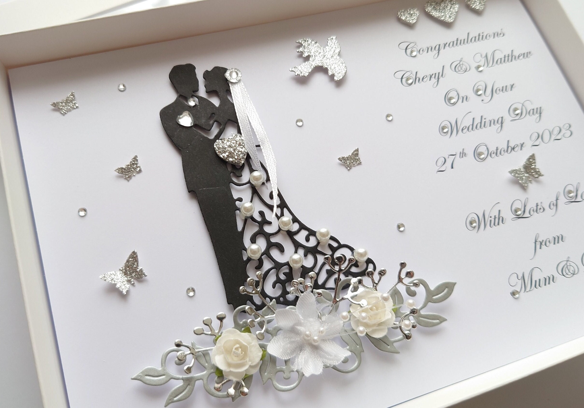 Handmade Personalised 3D Wedding Card / Anniversary / Engagement Card ...