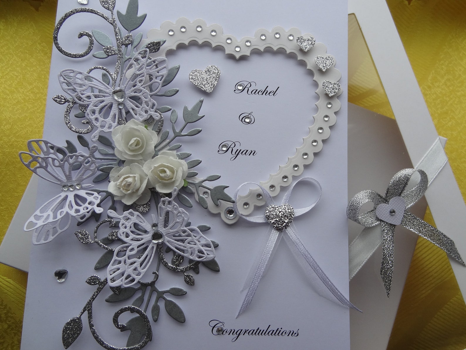Handmade Personalised 3D Wedding Card / Anniversary Card With | Etsy