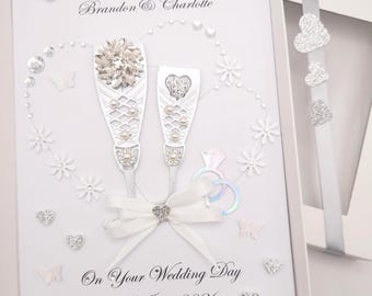 Handmade Personalized Luxury 3D Wedding Card, Anniversary, Engagement Card with GIFT BOX
