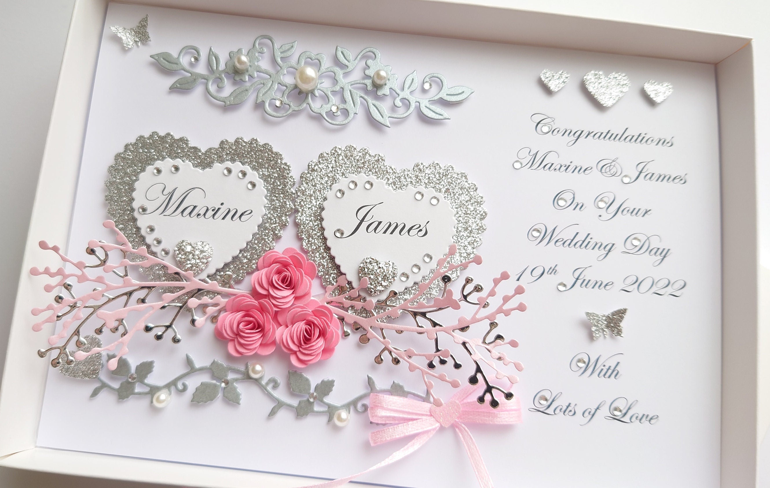 Handmade Personalised 3D Wedding Card / Anniversary / Engagement Card ...