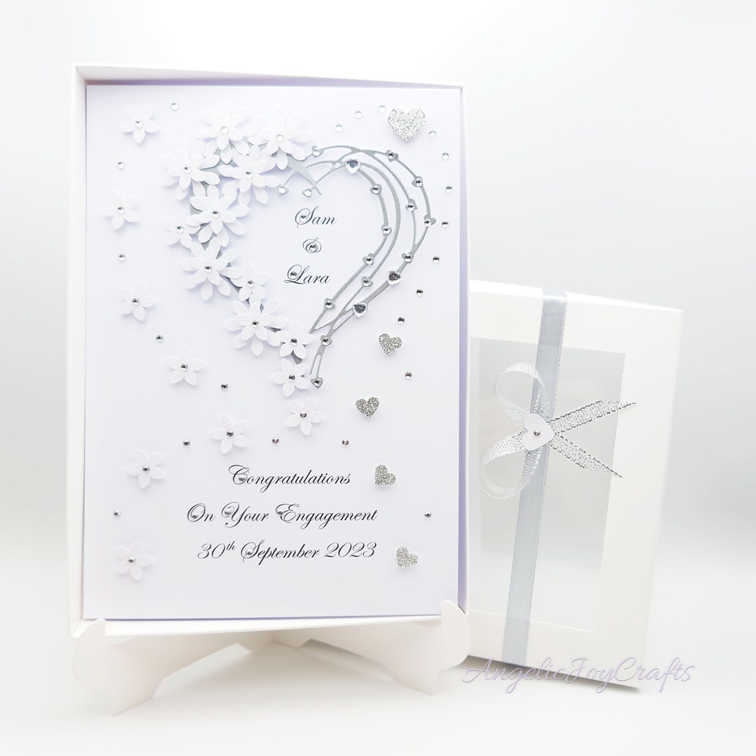 Handmade Personalised 3D Engagement / Wedding Card / Anniversary Card ...