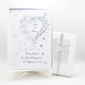 Handmade Personalised 3D Engagement / Wedding Card / Anniversary Card with GIFT BOX