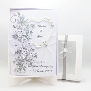 Handmade Personalised 3D Wedding Card / Anniversary Card with GIFT BOX