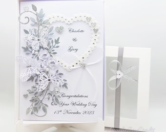 Handmade Personalised 3D Wedding Card / Anniversary Card with GIFT BOX