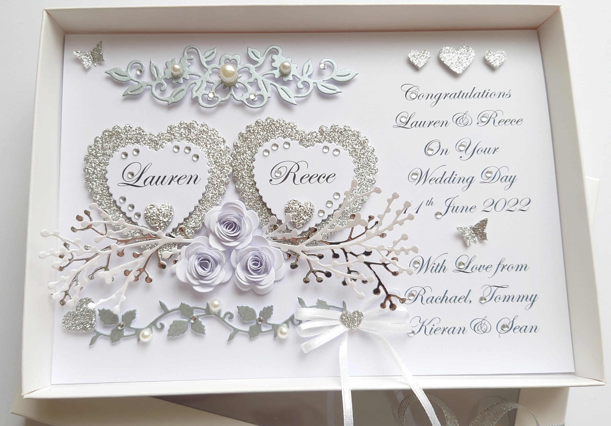 Handmade Personalised 3D Wedding Card / Anniversary / Engagement Card ...