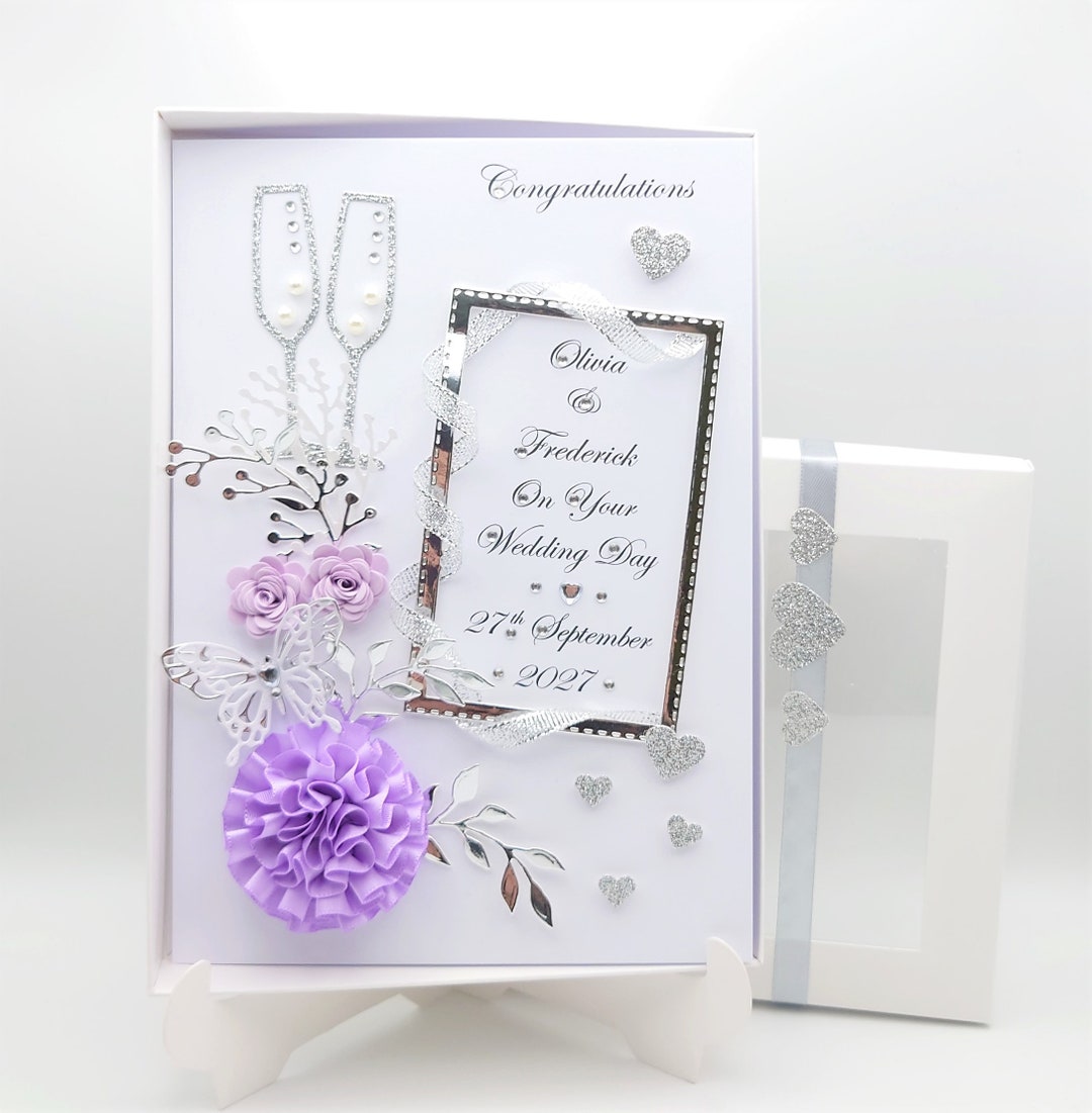 Handmade Personalised 3D Wedding Card / Anniversary / Engagement Card ...
