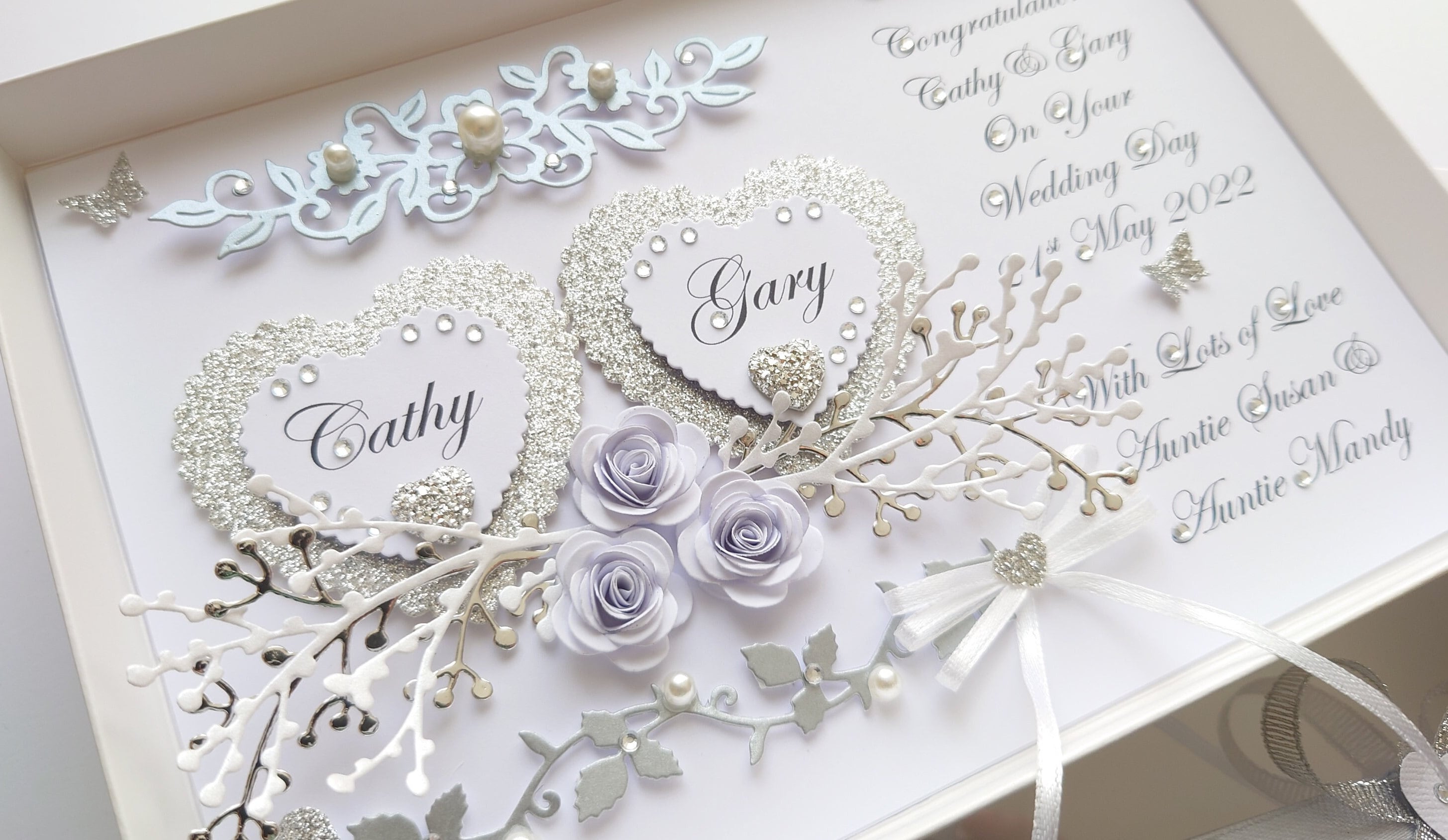 Handmade Personalised 3D Wedding Card / Anniversary / Engagement Card ...