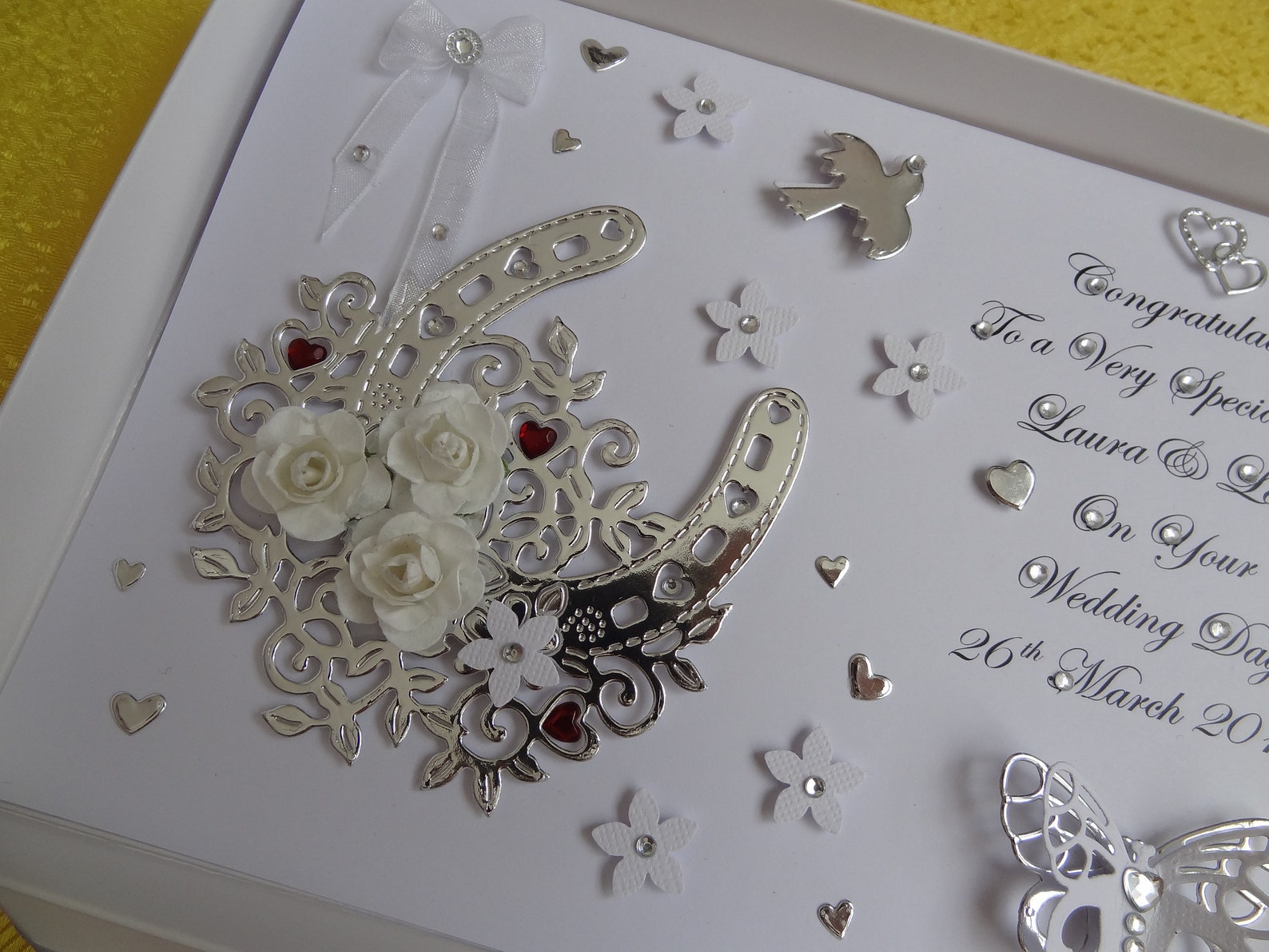 Handmade Personalised 3D Wedding Card / Anniversary / Engagement Card ...