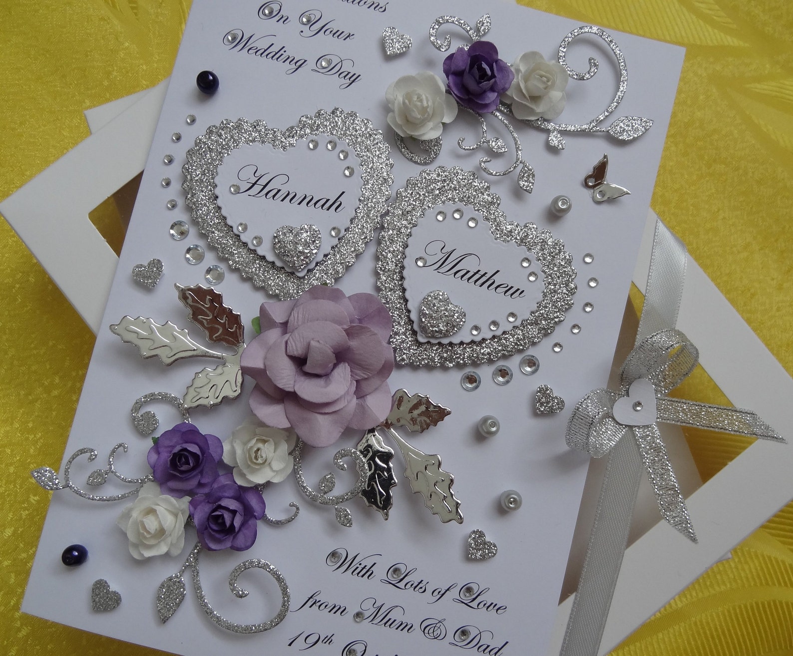 Handmade Personalised 3D Wedding Card / Anniversary / | Etsy