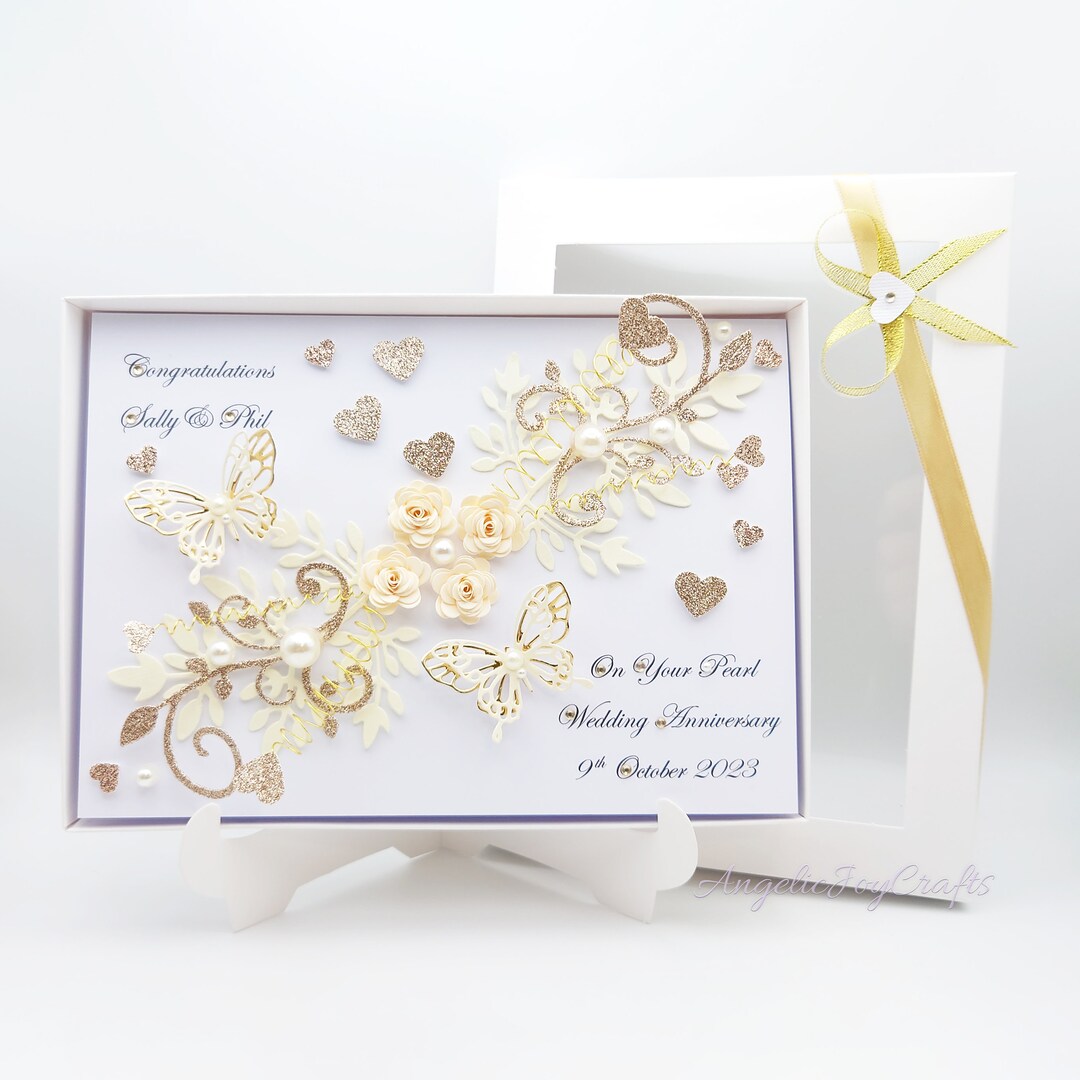 Personalised Handmade PEARL / 30th / Anniversary / Wedding Card With ...
