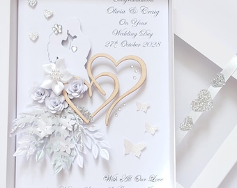 Personalized 3D Wedding Card with Gift Box: Handmade Anniversary Card