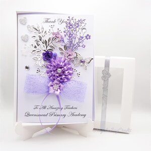 Cartão de aniversário/dia das mães de luxo personalizado e feito à mão com CAIXA DE PRESENTE
