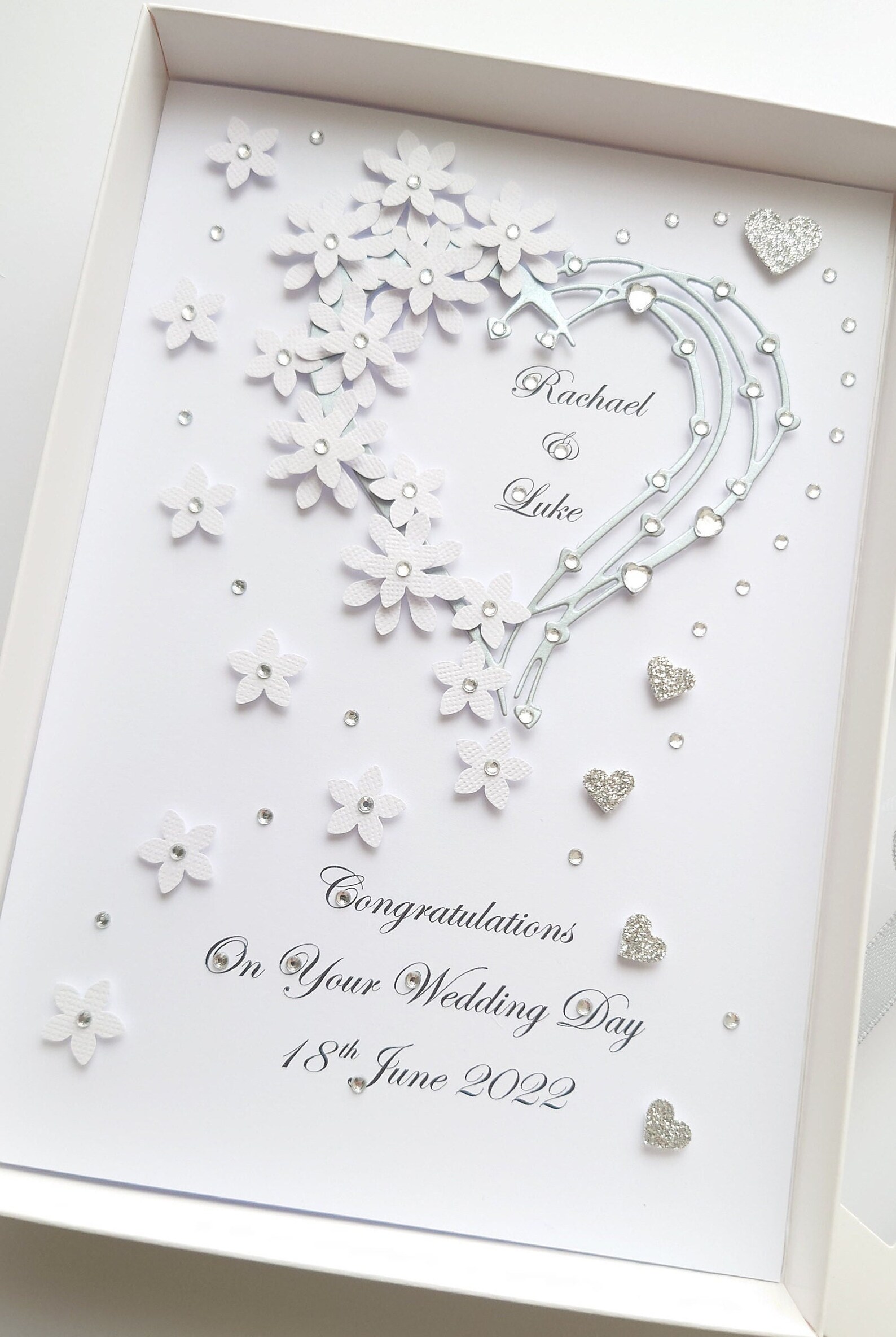 Handmade Personalised 3D Engagement / Wedding Card / Anniversary Card ...