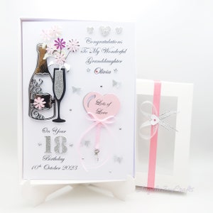 Handgemachte personalisierte 3D Geburtstagskarte / 21. Geburtstag / Tochter-Schwester-Frau / Anhängerschlüssel / jedes Alter Karte mit GIFT BOX