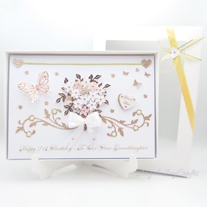 Personalised Luxury Handmade Birthday / Mother Day Card with GIFT BOX