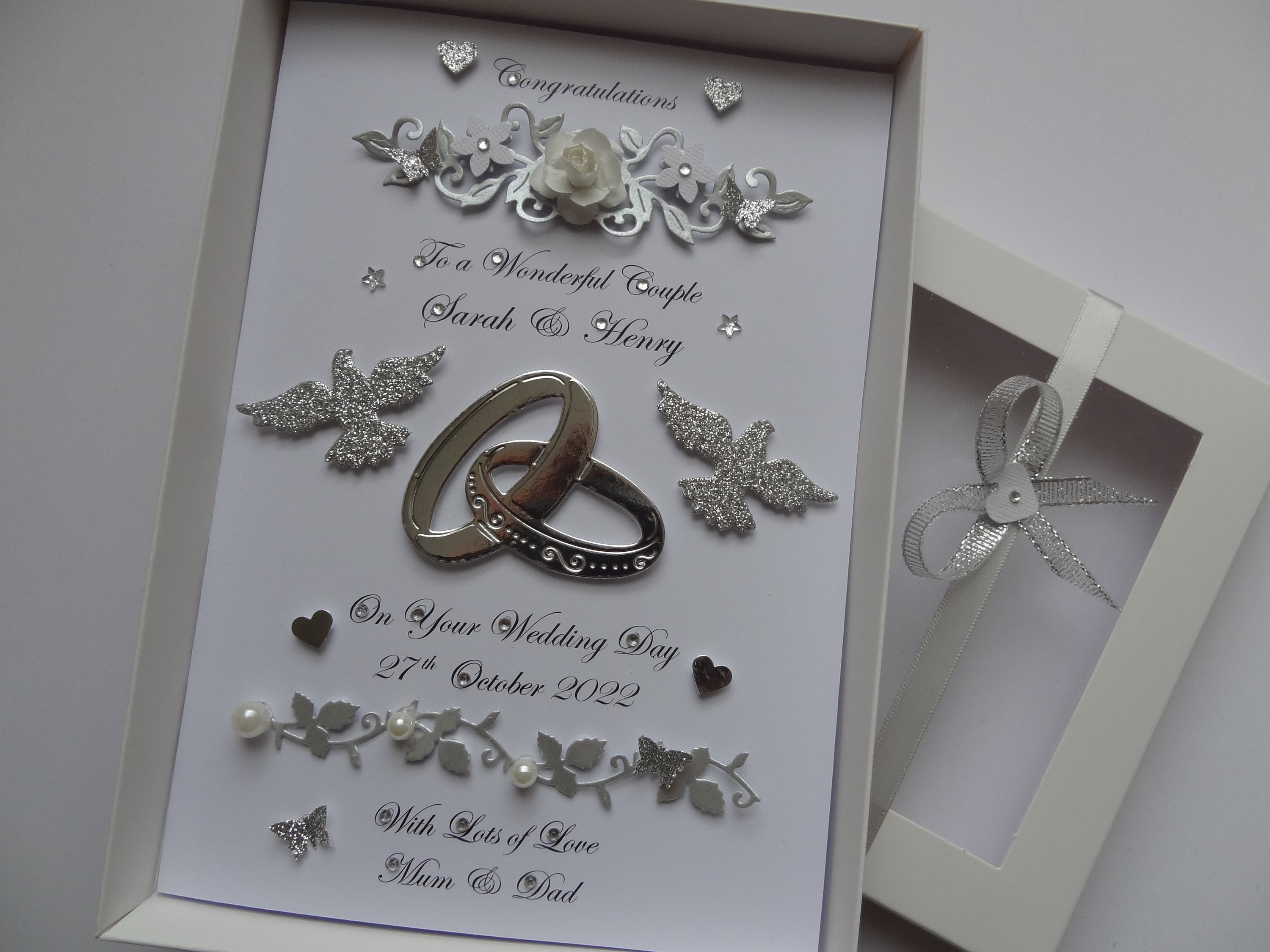 Handmade Personalised 3D Wedding Card / Anniversary / Engagement Card ...