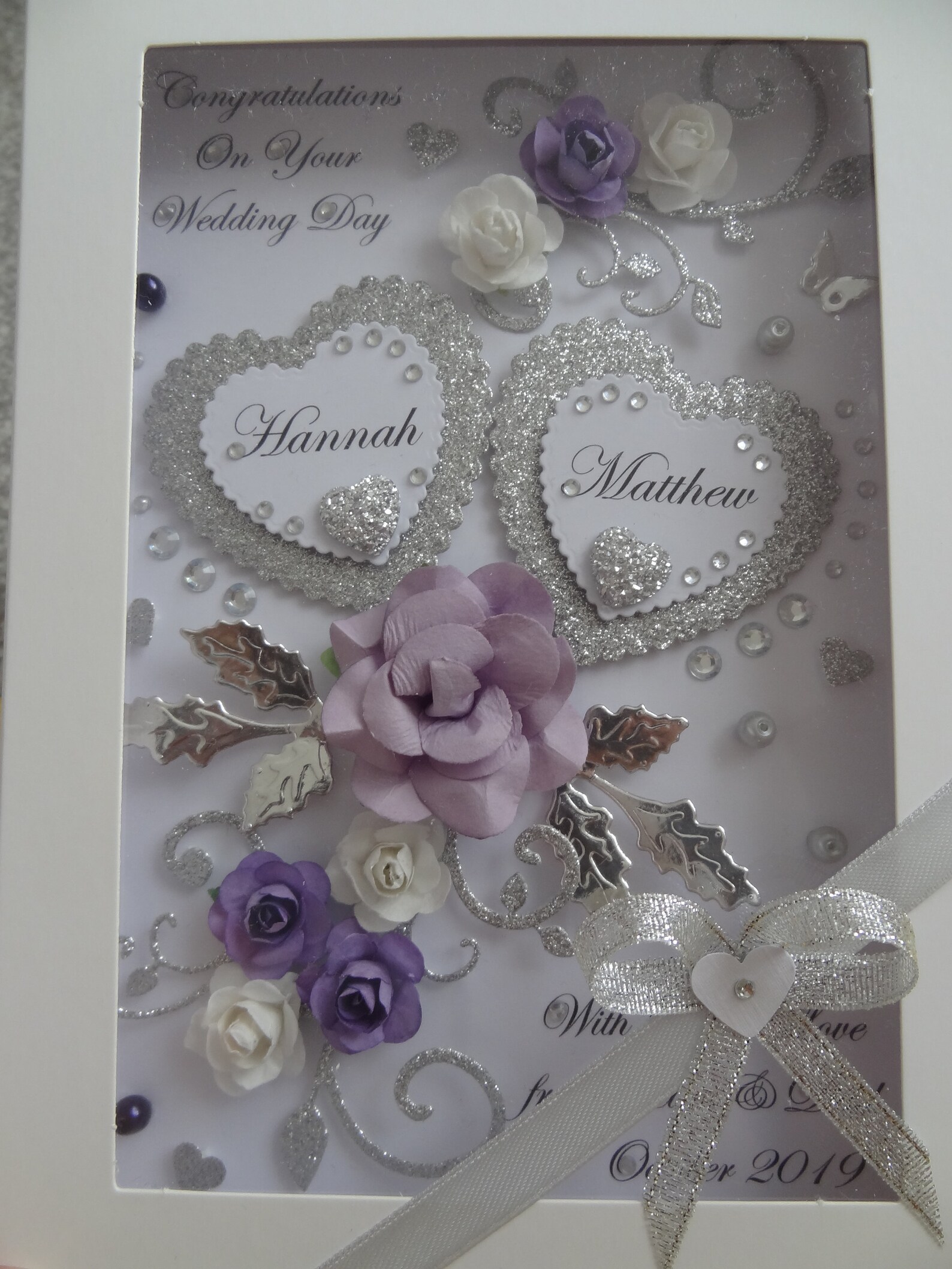 Handmade Personalised 3D Wedding Card / Anniversary / | Etsy