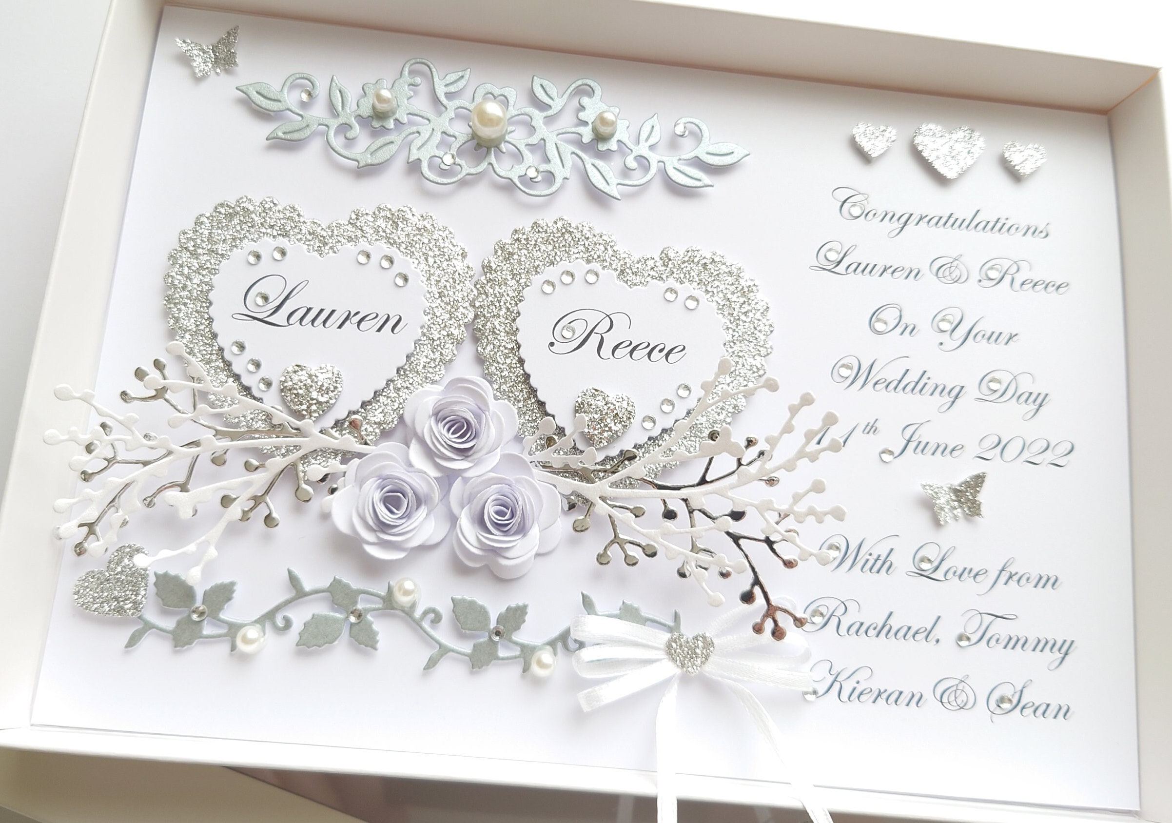 Handmade Personalised 3D Wedding Card / Anniversary / Engagement Card ...