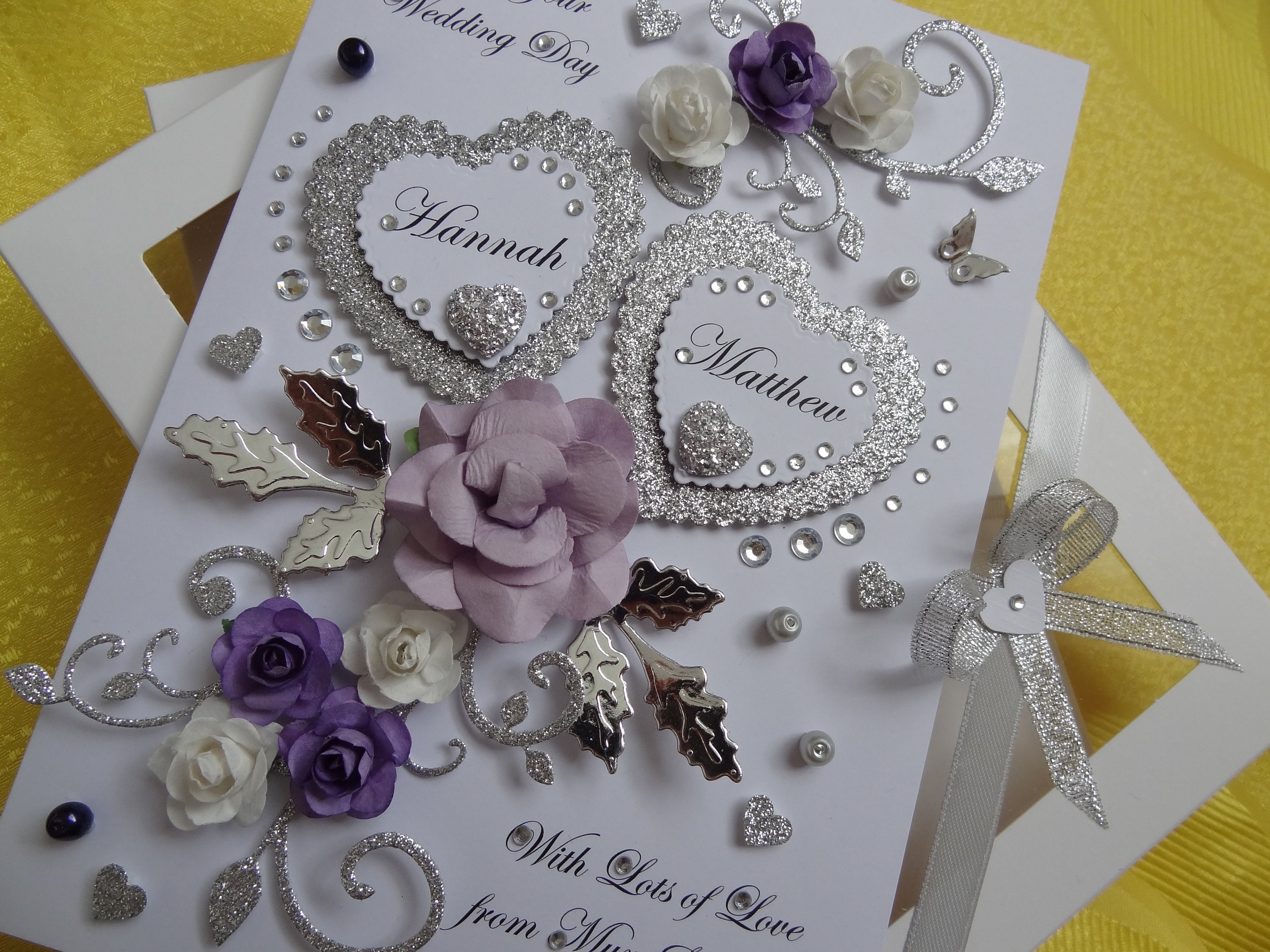 Handmade Personalised 3D Wedding Card / Anniversary / | Etsy