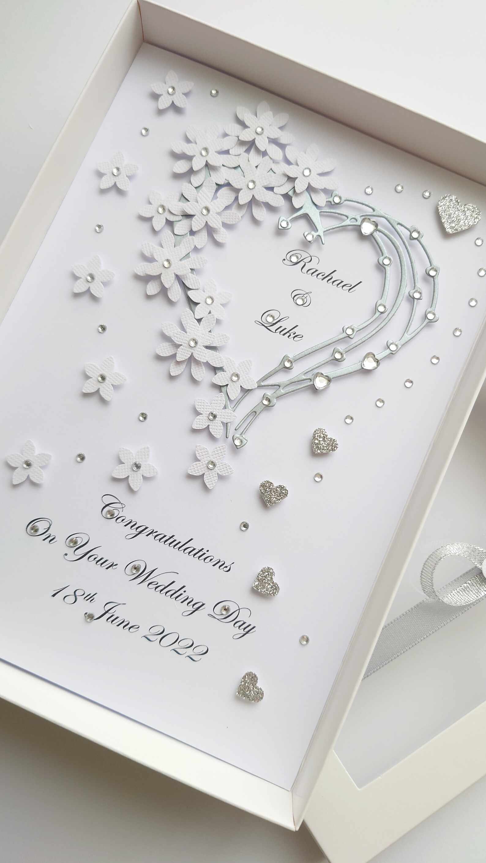 Handmade Personalised 3D Engagement / Wedding Card / Anniversary Card ...
