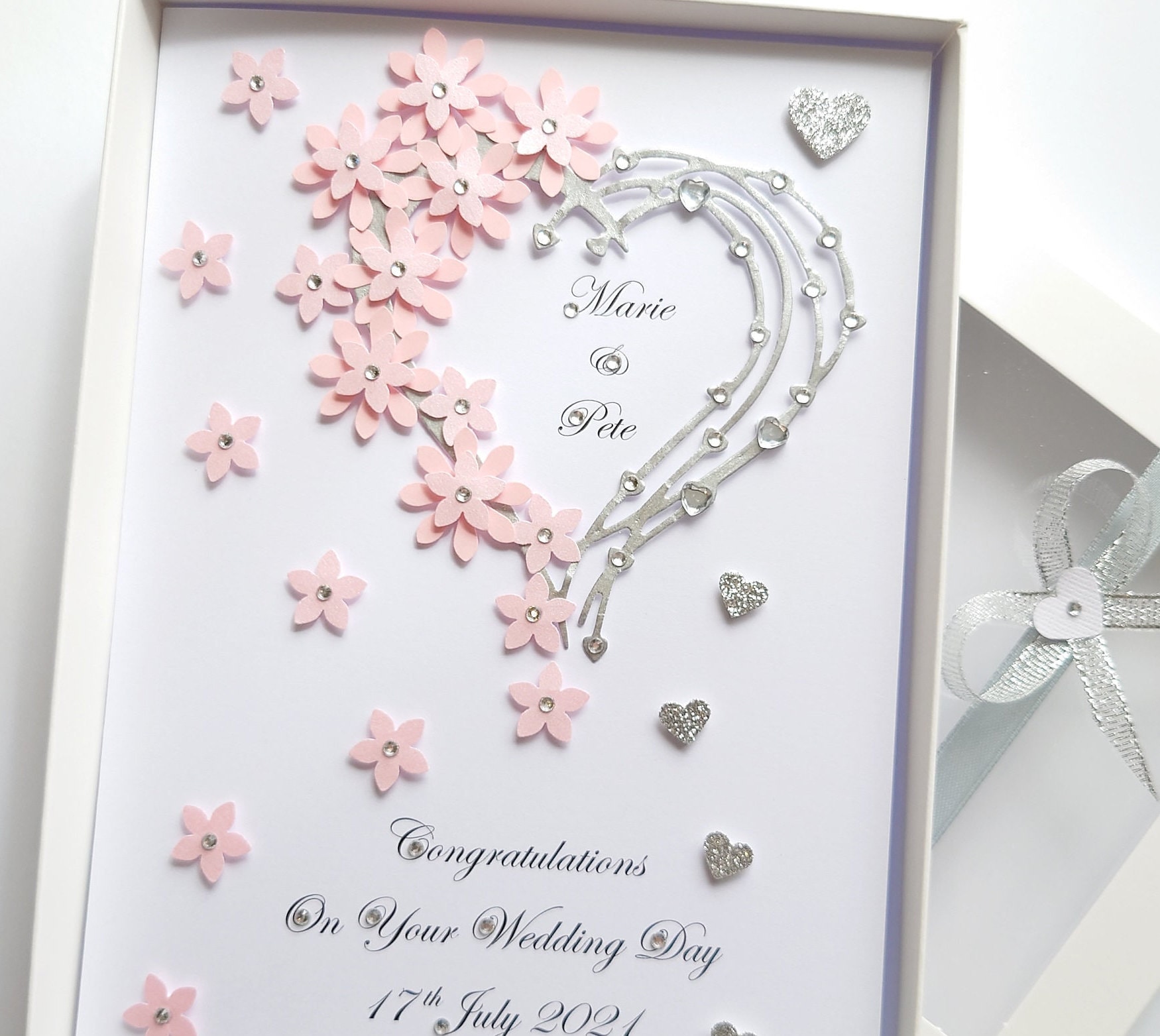 Handmade Personalised 3D Engagement / Wedding Card / Anniversary Card ...