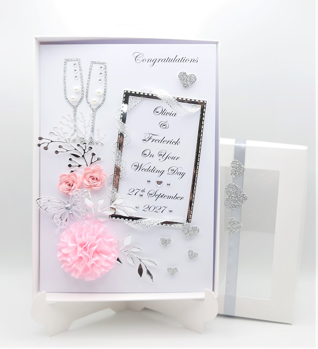 Handmade Personalised 3D Wedding Card / Anniversary / Engagement Card ...