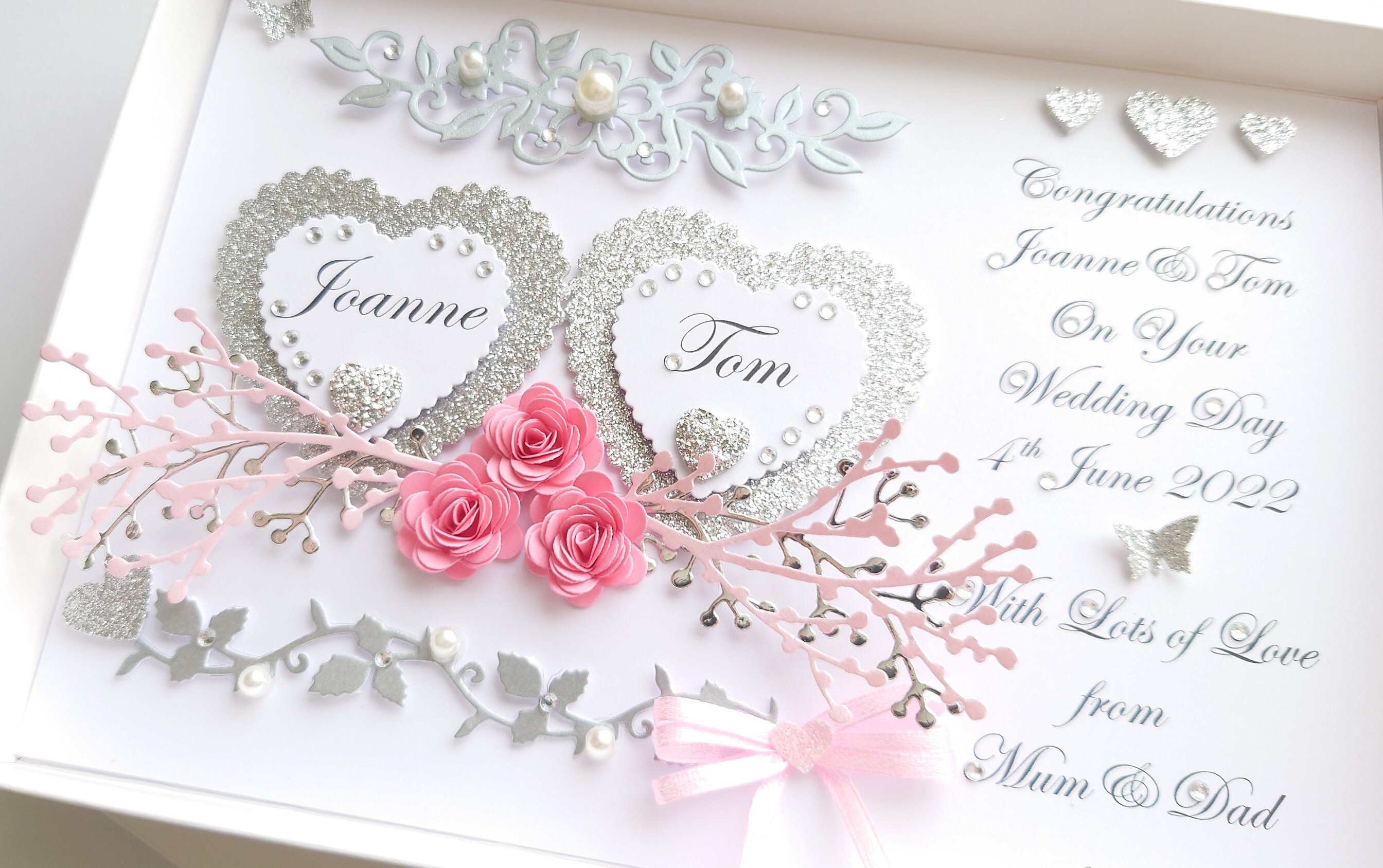 Handmade Personalised 3D Wedding Card / Anniversary / - Etsy UK