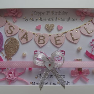 Handmade Personalised Birthday GIRL Card /long Name /daughter - Etsy