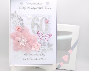 Personalised Luxury Handmade 3D Birthday / Mothers Day Card with GIFT BOX