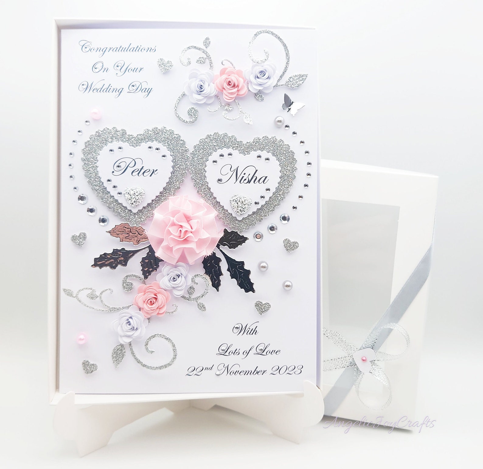 Handmade Personalised 3D Wedding Card / Anniversary / Engagement Card ...