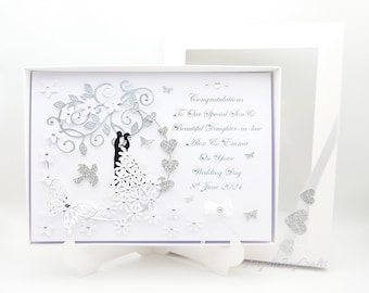 Handmade Personalised Luxury Wedding Card / Anniversary Card with GIFT BOX