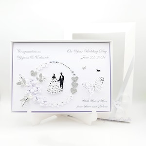 Cartão de casamento de luxo 3D personalizado feito à mão / cartão de aniversário com CAIXA DE PRESENTE