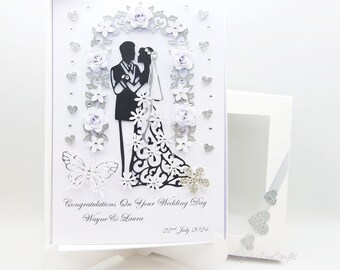 Handmade Personalised 3D Luxury Wedding Card / Anniversary Card with GIFT BOX