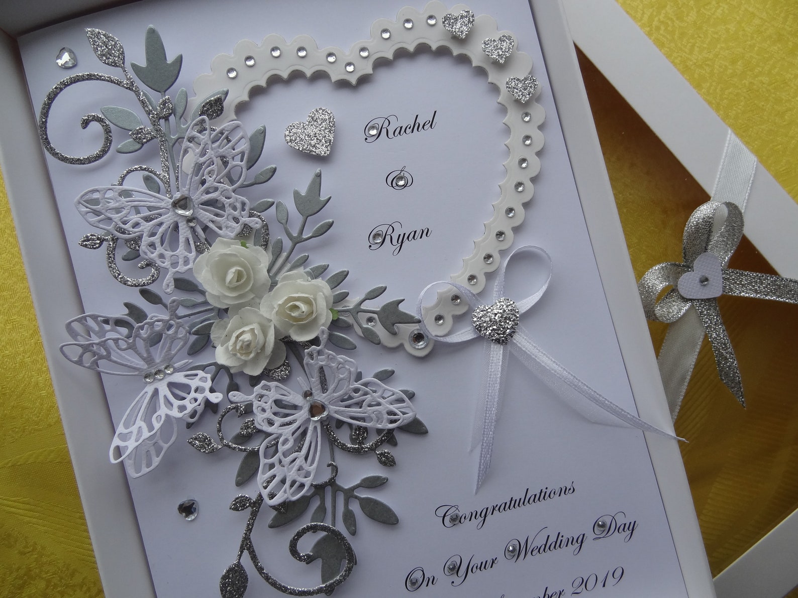 Handmade Personalised 3D Wedding Card / Anniversary Card With | Etsy