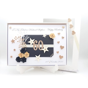 Cartão de aniversário de luxo personalizado feito à mão 3D marido - filho - pai - amigo com caixa de presente