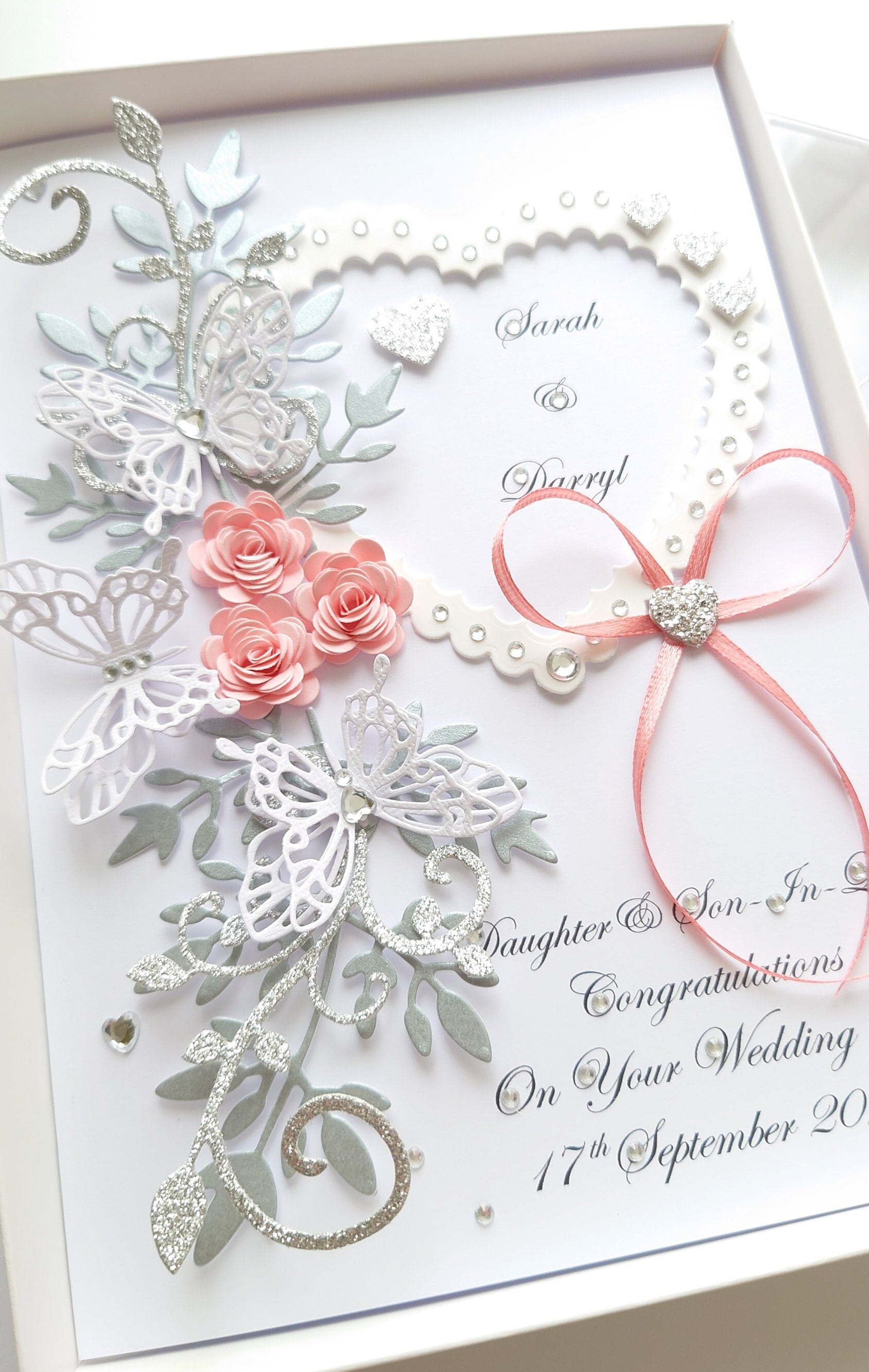 Handmade Personalised 3D Wedding Card / Anniversary Card With GIFT BOX ...