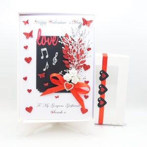 Tarjeta de lujo personalizada hecha a mano para San Valentín, cumpleaños y el Día de la Madre con caja de regalo.