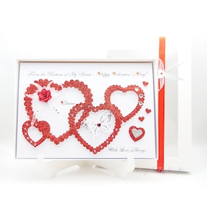 Biglietto di auguri di lusso 3D personalizzato fatto a mano per compleanno/festa della mamma/San Valentino con SCATOLA REGALO