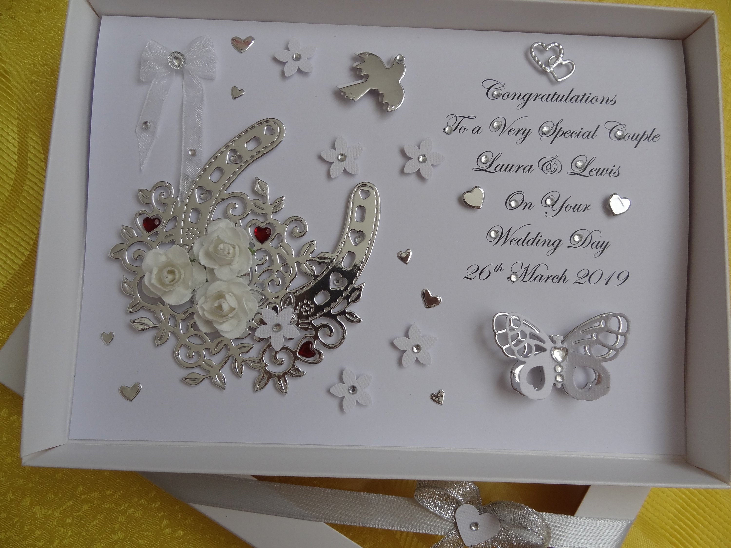 Handmade Personalised 3D Wedding Card / Anniversary / Engagement Card ...