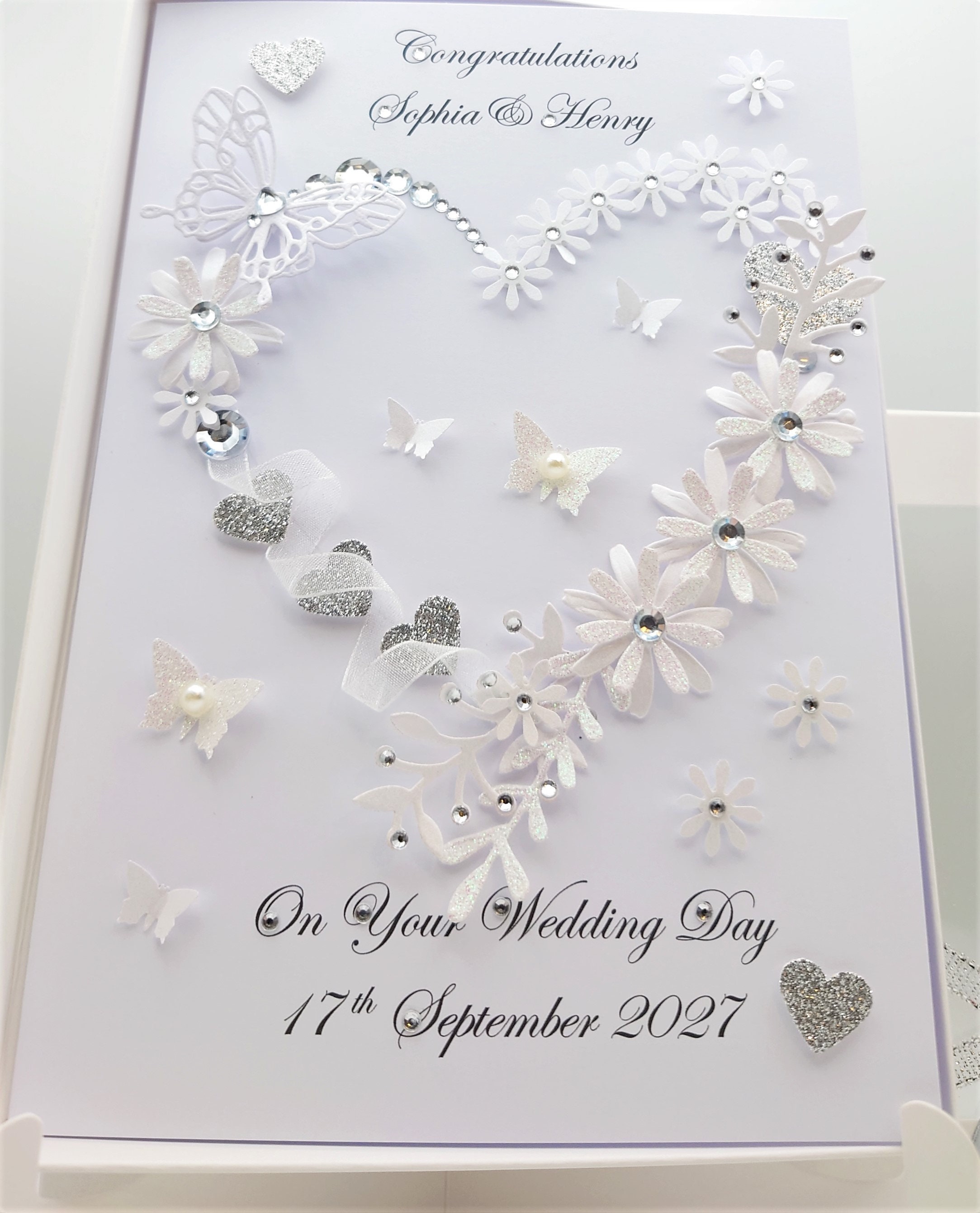 Handmade Personalised 3D Wedding Cards / Anniversary / Engagement Card ...