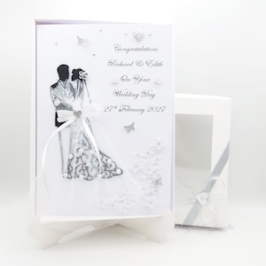 Biglietto di nozze/anniversario 3D personalizzato fatto a mano con CONFEZIONE REGALO