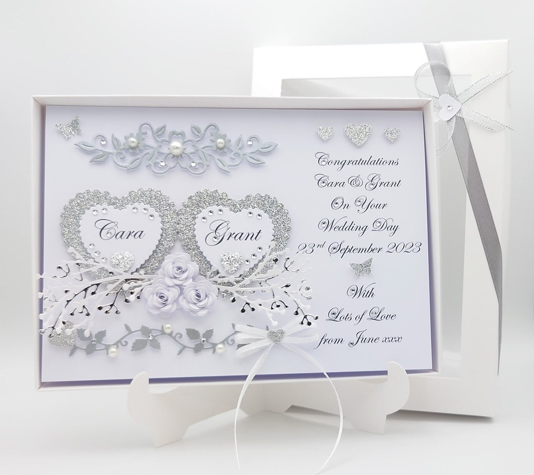 Handmade Personalised 3D Wedding Card / Anniversary / Engagement Card ...