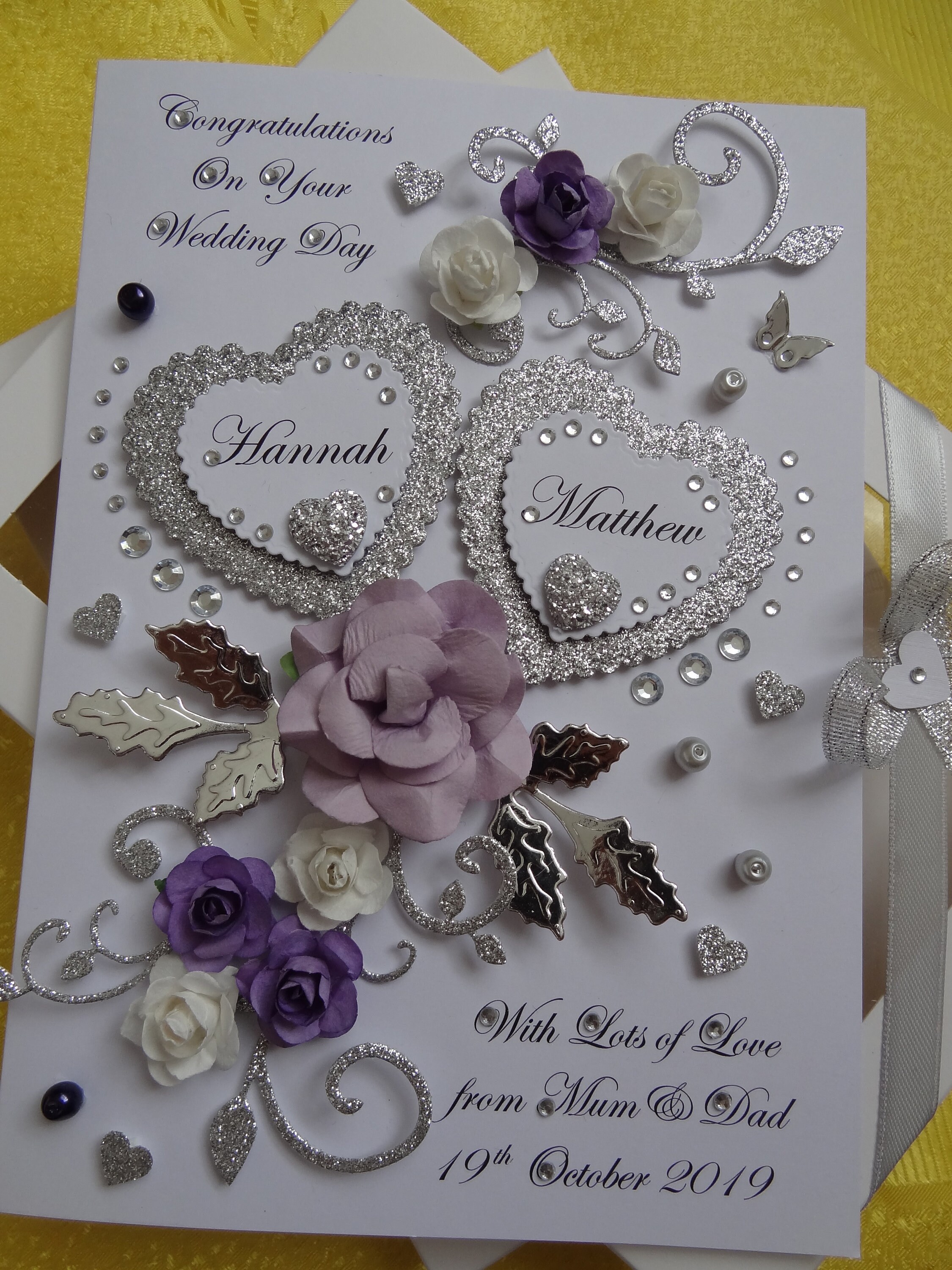 Handmade Personalised 3D Wedding Card / Anniversary / | Etsy