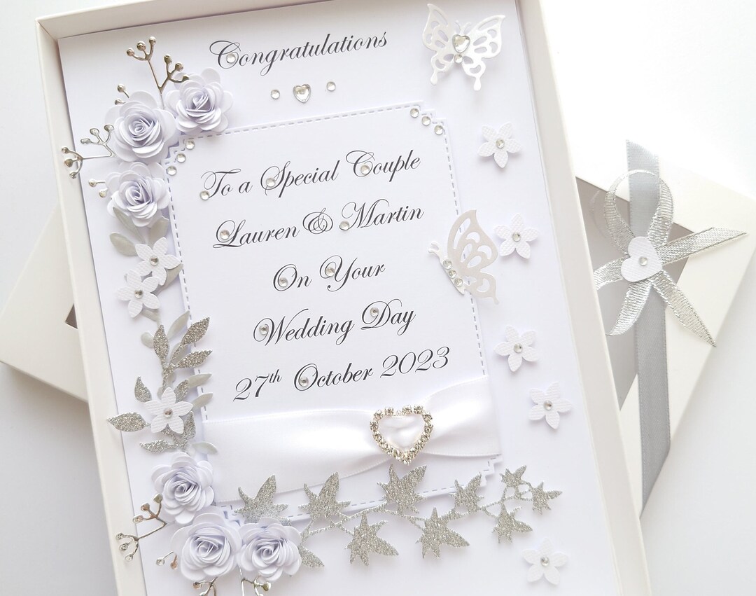 Handmade Personalised Luxury Wedding Card / Anniversary / Engagement ...