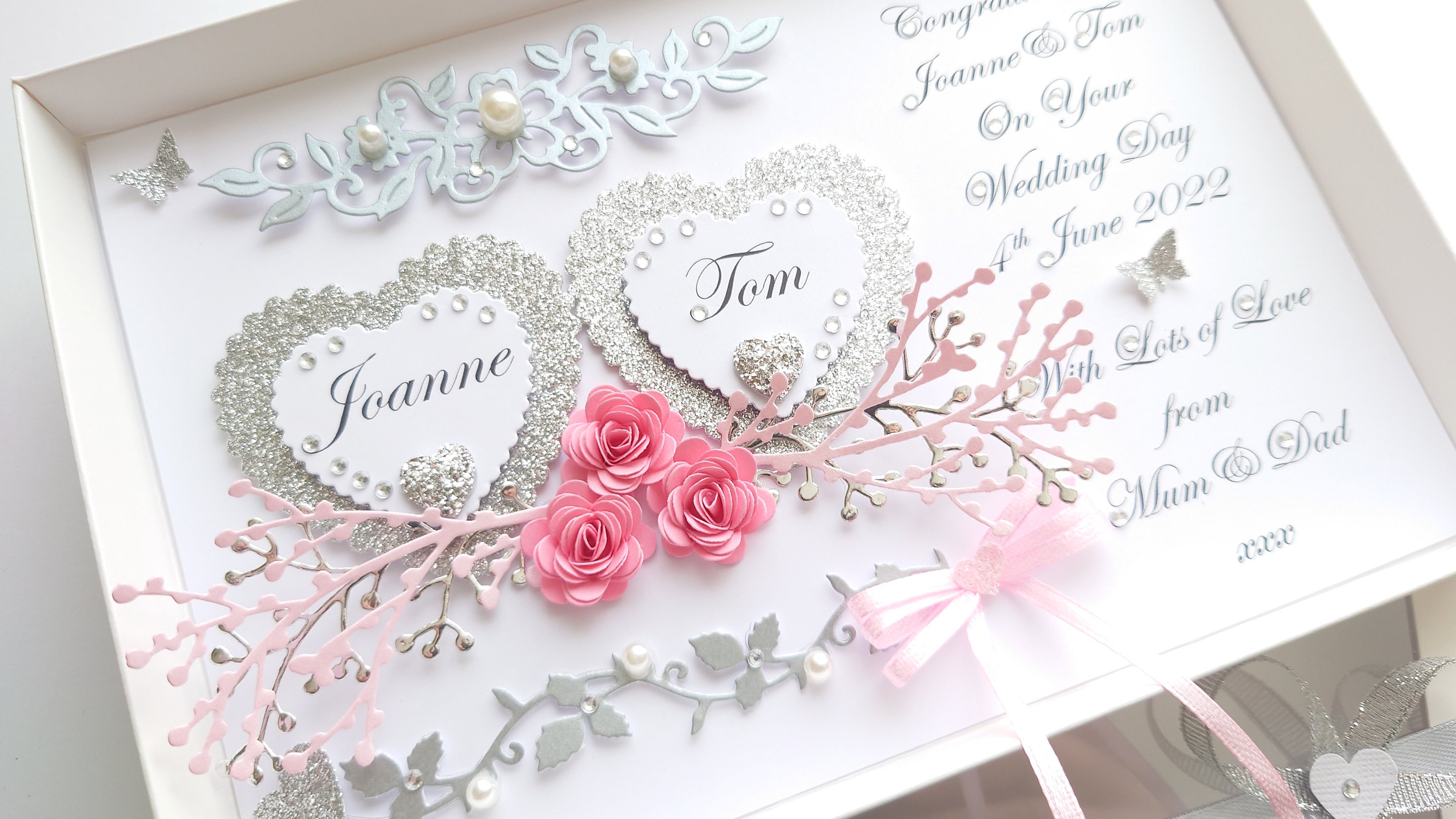 Handmade Personalised 3D Wedding Card / Anniversary / Engagement Card ...