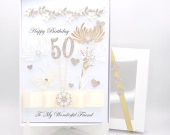 Personalised Luxury Handmade Birthday Card with Gift Box – Any Age Celebration